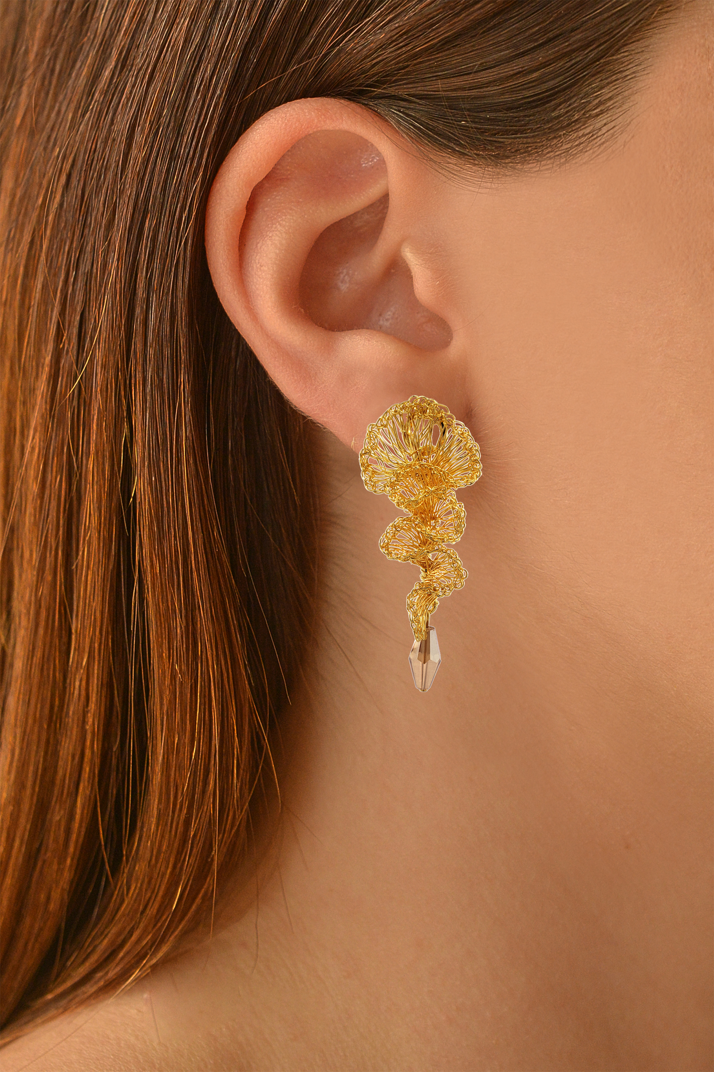 Amber & Gold Ella Mini Handmade Earrings