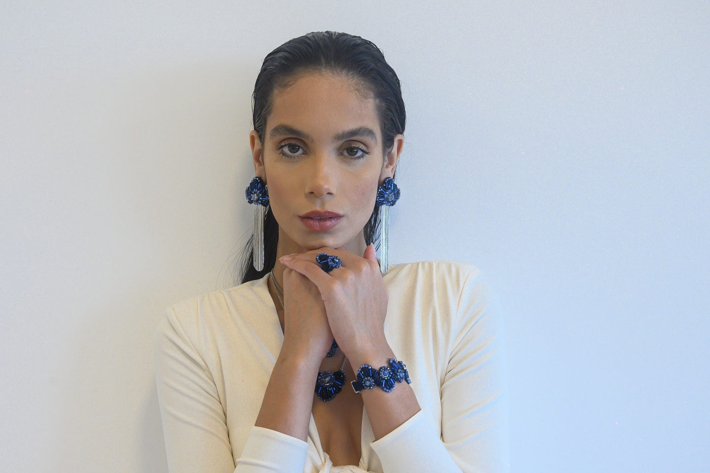 Royal Blue Mix Queen Handmade Crochet Bracelet