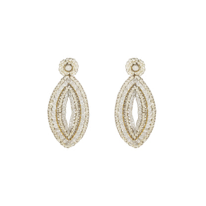 Raffia Mix Lyra Drop Handmade Crochet Earrings