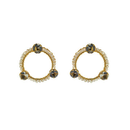 Clear & Gold Prisma Maxi Open Posts Handmade Earrings