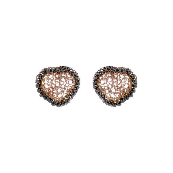 Trio Gold Mix Amour Mini Posts Handmade Crochet Earrings