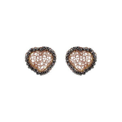 Trio Gold Mix Amour Mini Posts Handmade Crochet Earrings