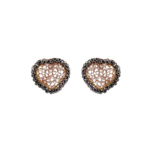 Trio Gold Mix Amour Mini Posts Handmade Crochet Earrings