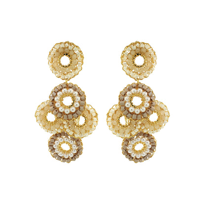 White Howlite Mix Coco Handmade Crochet Earrings