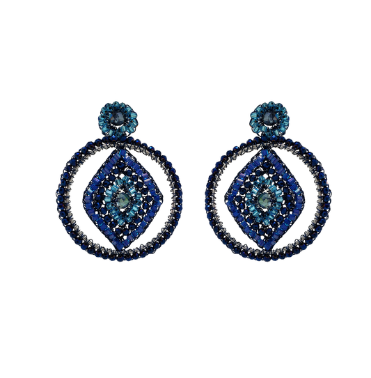 Blue Mix Jade Handmade Earrings