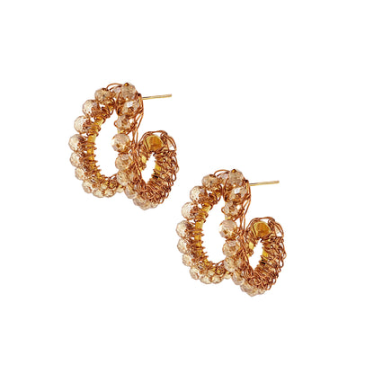 Bronze Amber Mix Nina Handmade Crochet Hoops