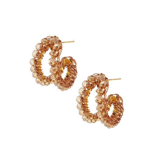 Bronze Amber Mix Nina Handmade Crochet Hoops