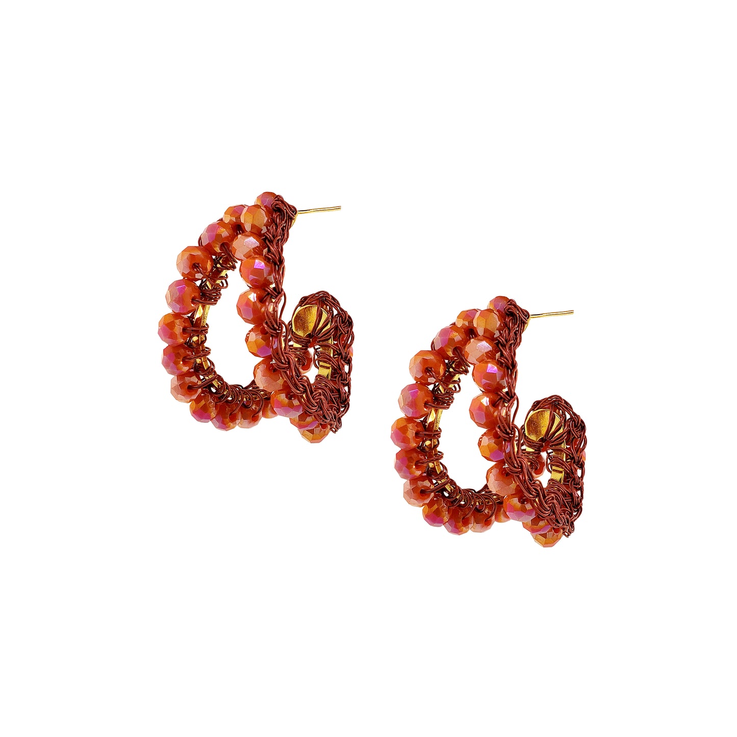 Coral Bloom Mix Nina Handmade Crochet Hoops