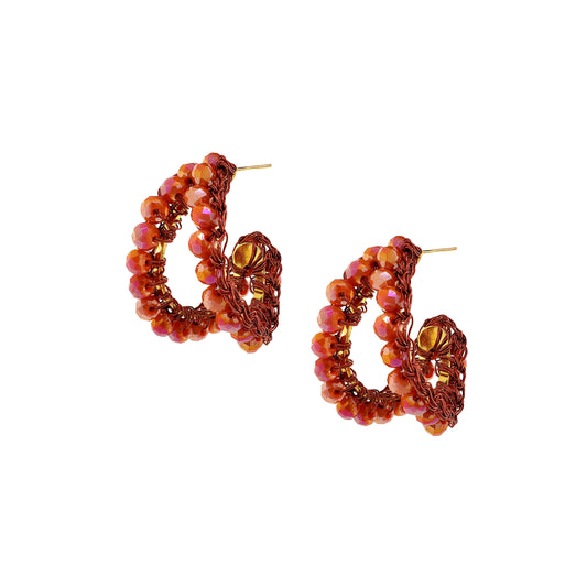 Coral Bloom Mix Nina Handmade Crochet Hoops