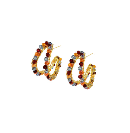 Sunrise Mix Nina Maxi Handmade Crochet Double Hoops