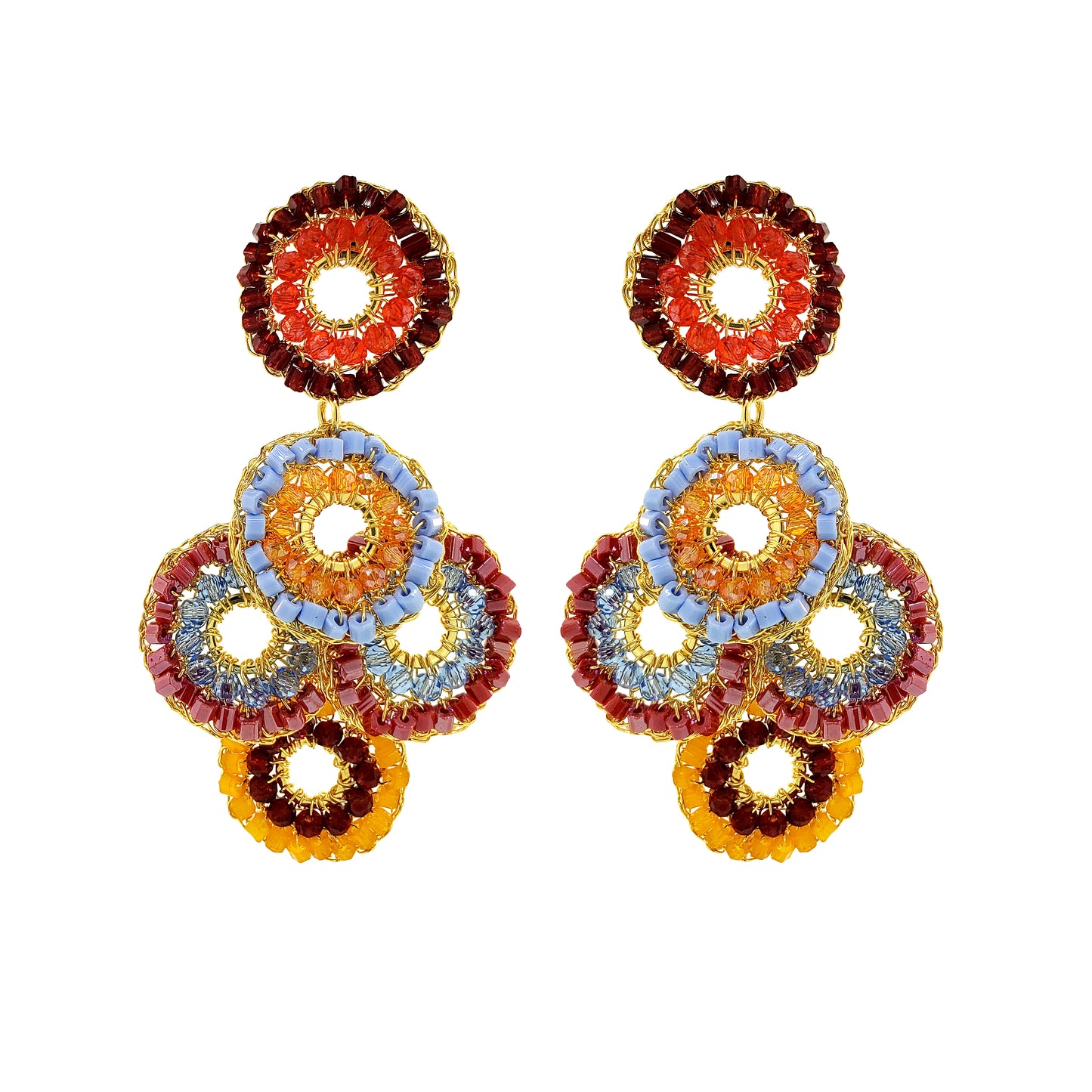 Sunrise Mix Coco Handmade Crochet Earrings