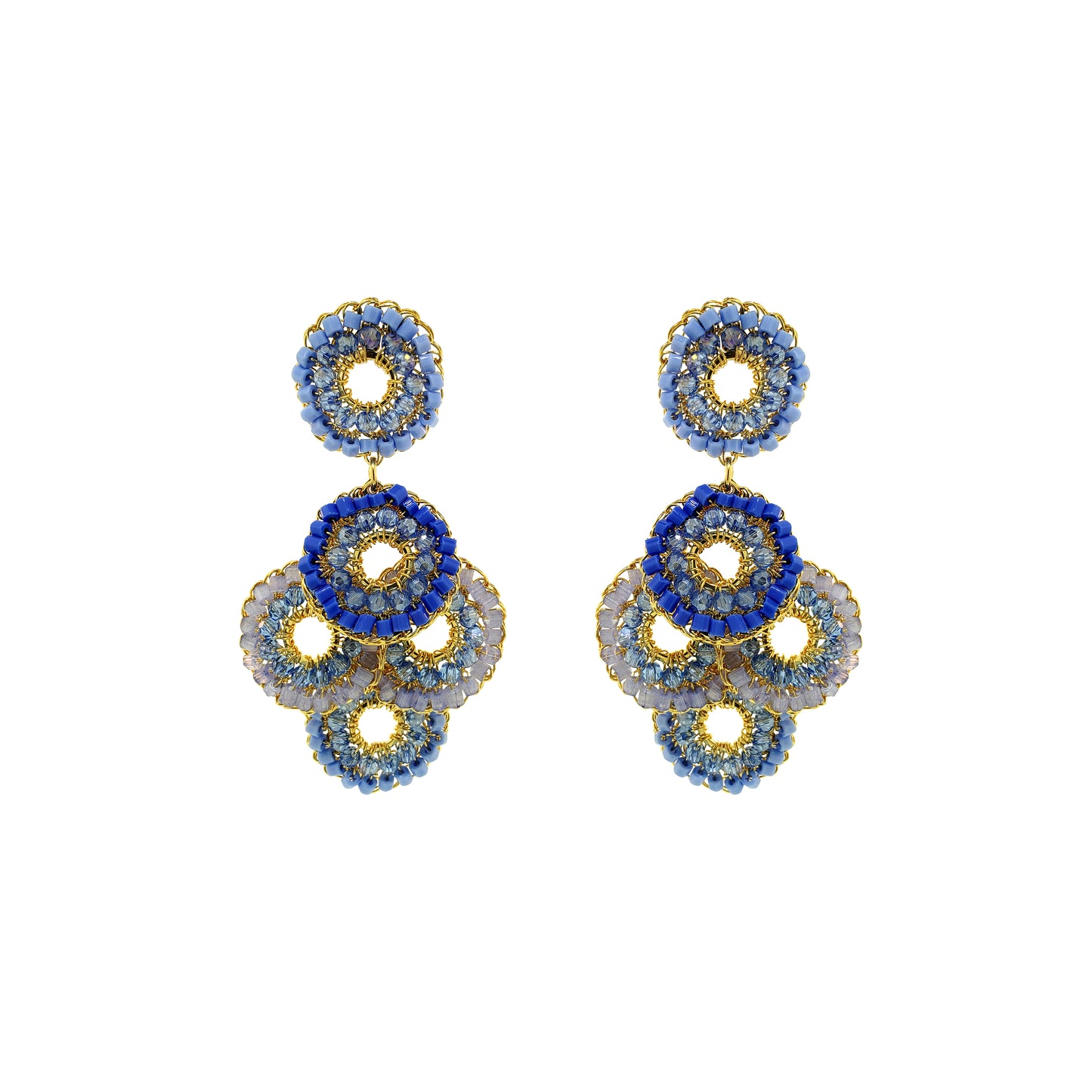 Sky Blue Mix Coco Handmade Crochet Earrings