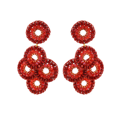 Red Velvet Mix Coco Handmade Crochet Earrings