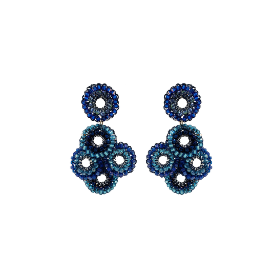 Blue Mix Coco Handmade Crochet Earrings