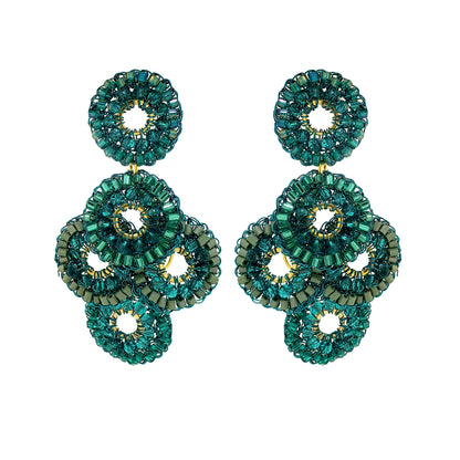 Teal Mix Coco Handmade Crochet Earrings