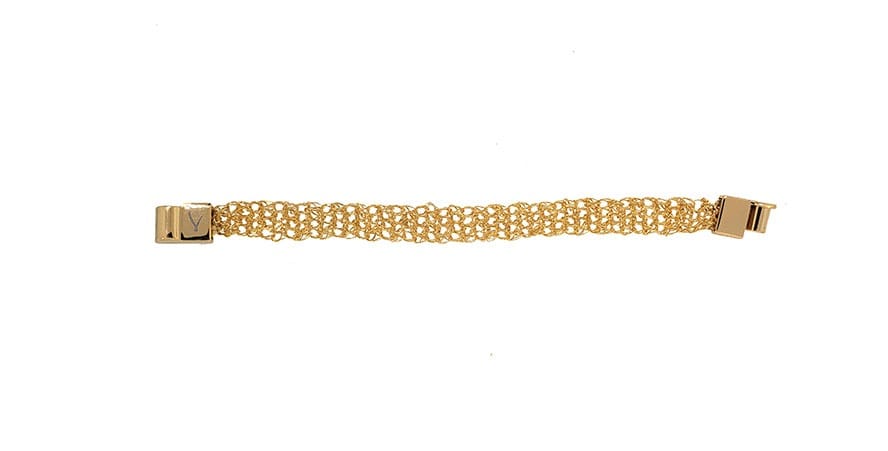 All Gold Mesh Narrow Handmade Bracelet