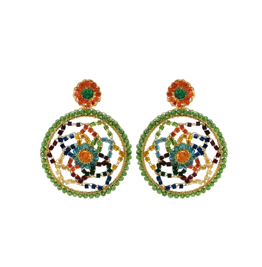 Multicolor & Gold Lux Handmade Earrings