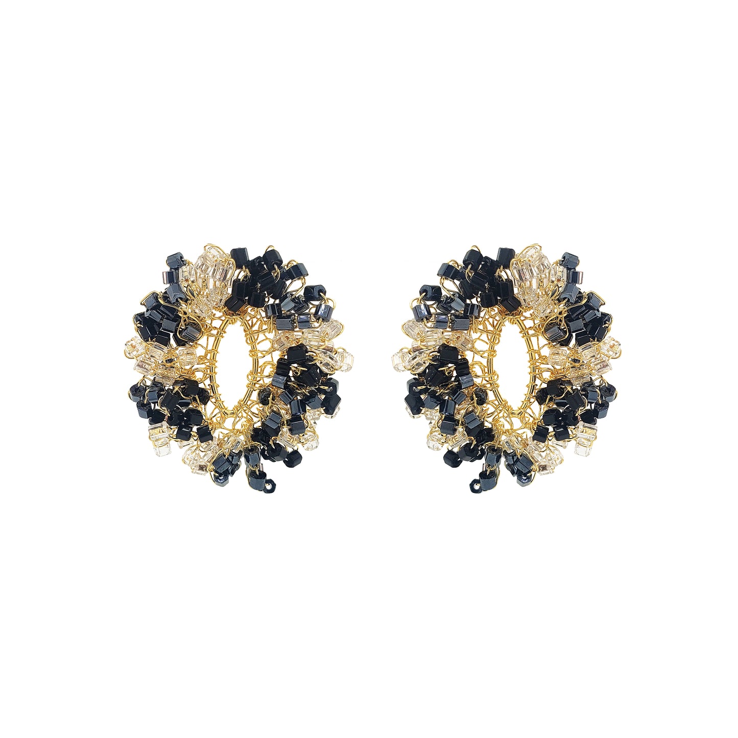 Black Mix Roxy Handmade Crochet Earrings
