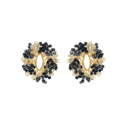Black Mix Roxy Handmade Crochet Earrings