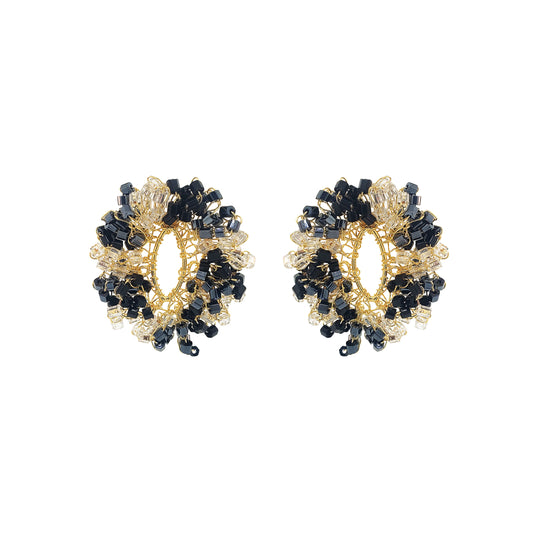 Black Mix Roxy Handmade Crochet Earrings