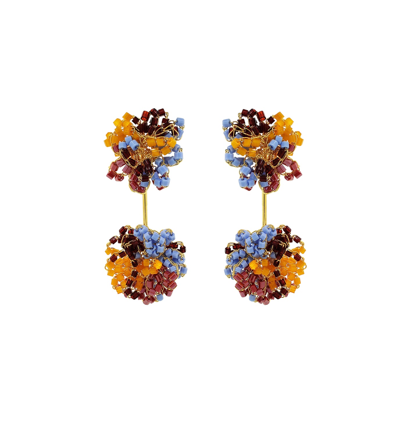 Sunrise Mix Agatha Handmade Crochet Earrings