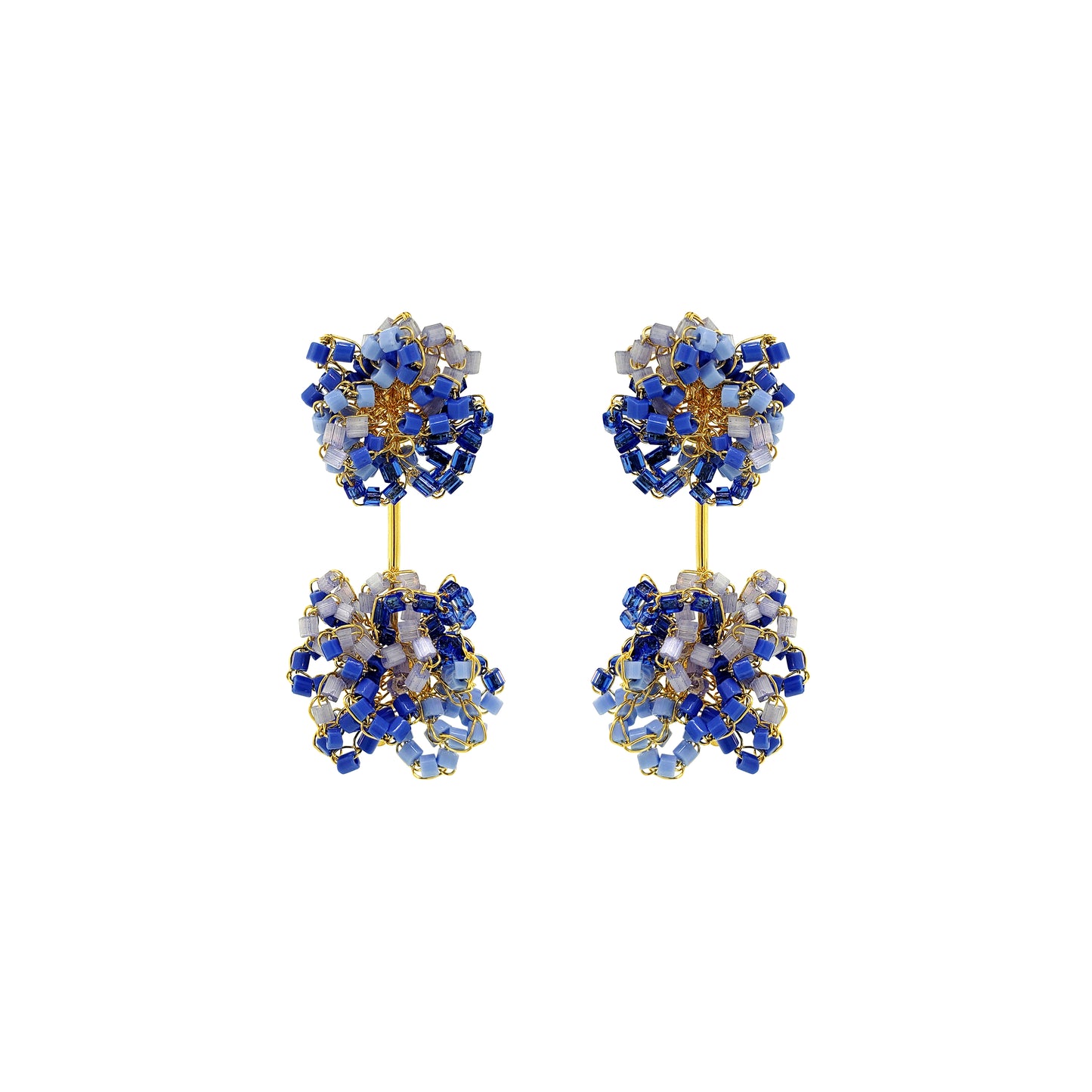 Sky Blue Mix Agatha Handmade Crochet Earrings