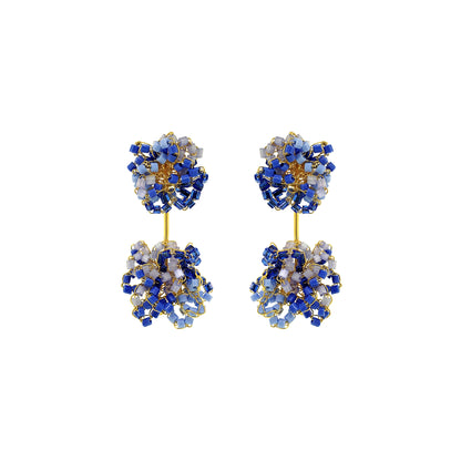 Sky Blue Mix Agatha Handmade Crochet Earrings
