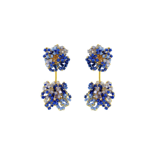 Sky Blue Mix Agatha Handmade Crochet Earrings