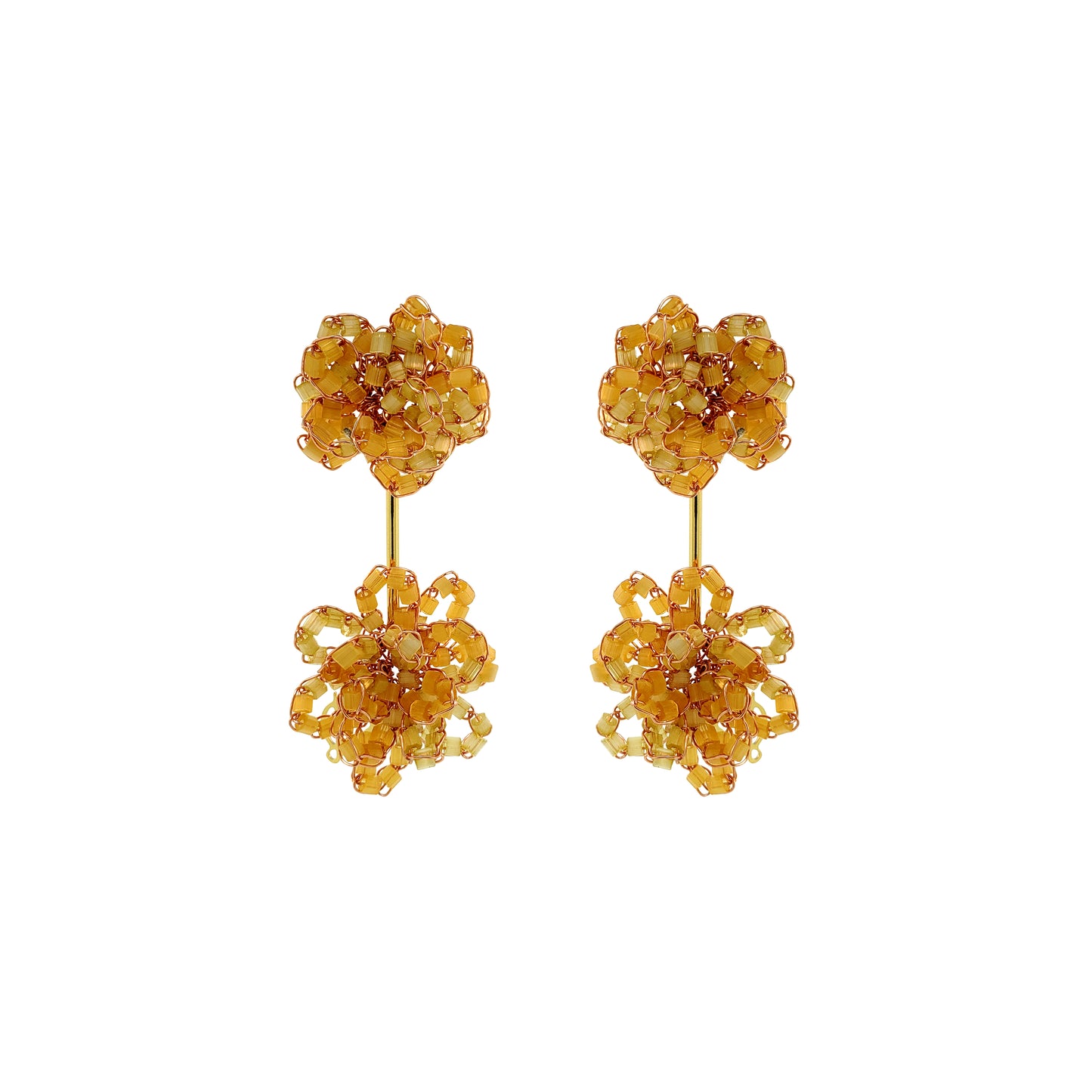 Butter Yellow Mix Agatha Handmade Crochet Earrings