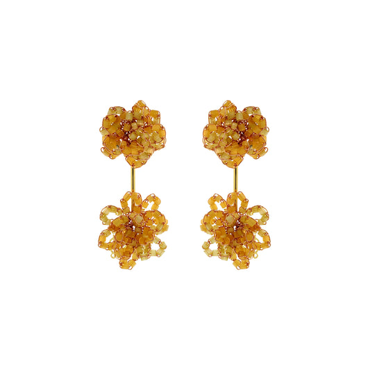Butter Yellow Mix Agatha Handmade Crochet Earrings