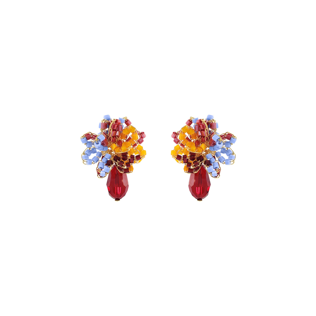 Sunrise Mix Drizzle Mini Post Handmade Earrings