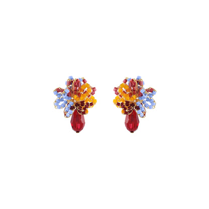 Sunrise Mix Drizzle Mini Post Handmade Earrings