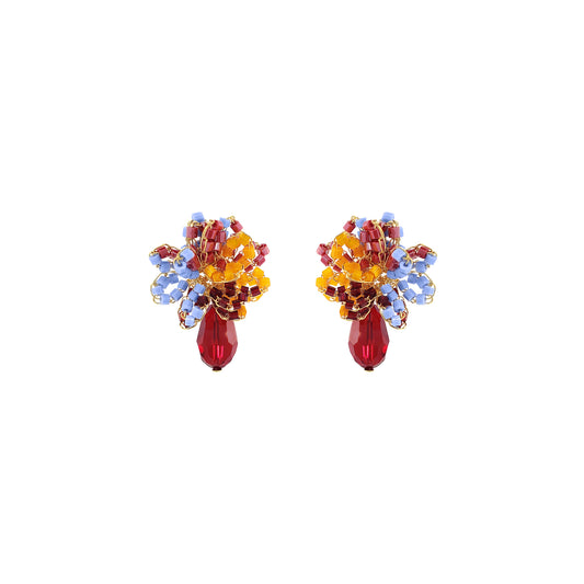 Sunrise Mix Drizzle Mini Post Handmade Earrings