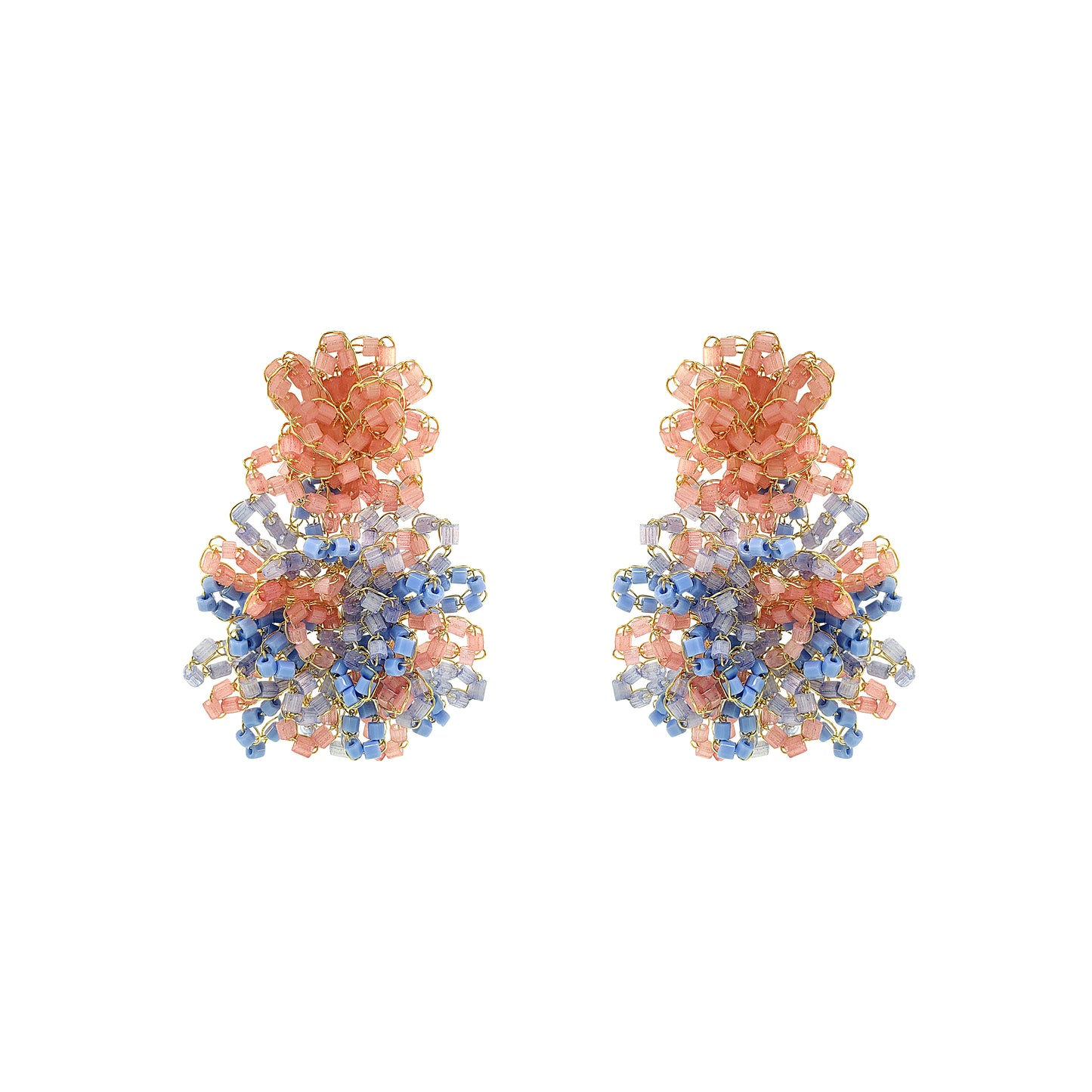 Soft Pink & Blue Mix Agnes Handmade Crochet Earrings