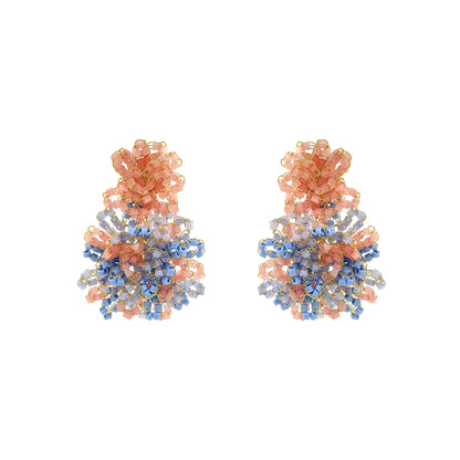 Soft Pink & Blue Mix Agnes Handmade Crochet Earrings