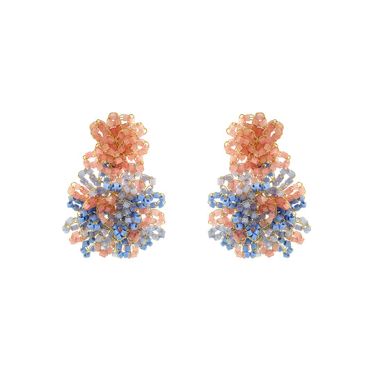 Soft Pink & Blue Mix Agnes Handmade Crochet Earrings