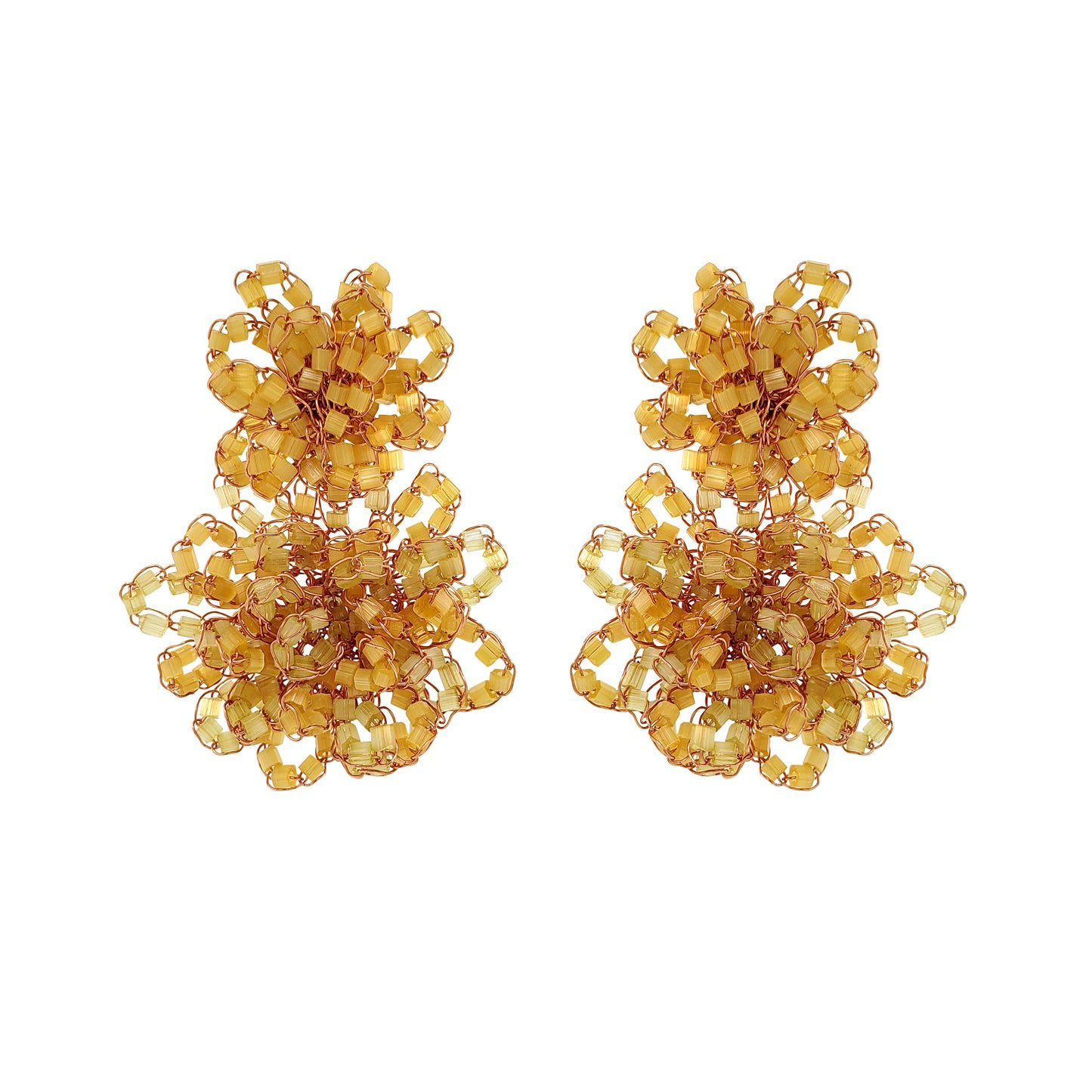 Butter Yellow Mix Agnes Handmade Crochet Earrings