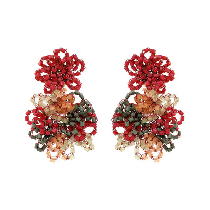 Sunset Coral Mix Agnes Handmade Crochet Earrings