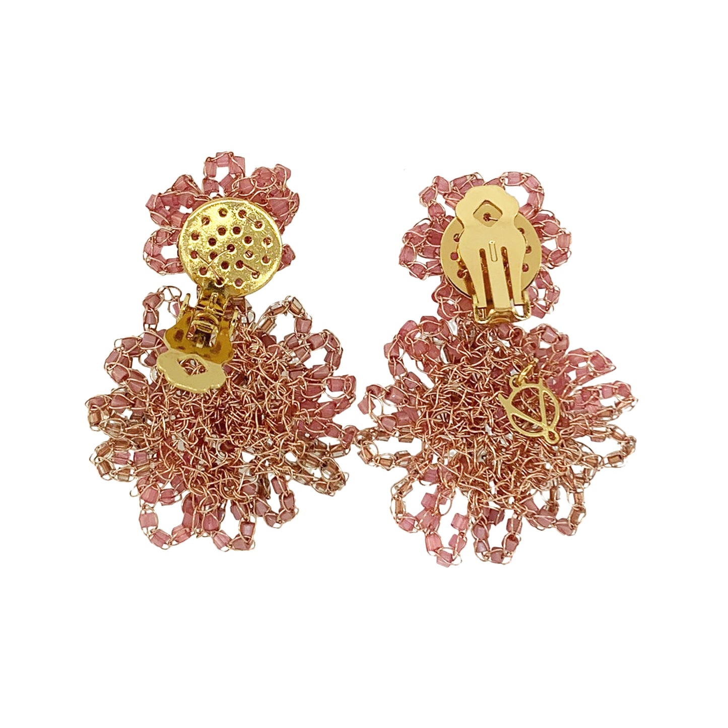 Rose Quartz Mix Agnes Handmade Earrings IN CLIP
