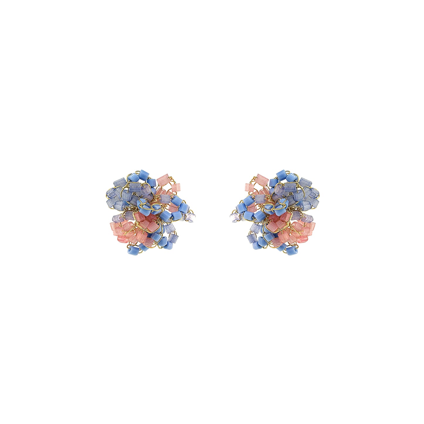 Soft Pink & Blue Mix Abbey Post Handmade Earrings