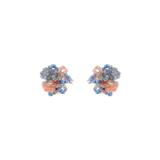 Soft Pink & Blue Mix Abbey Post Handmade Earrings