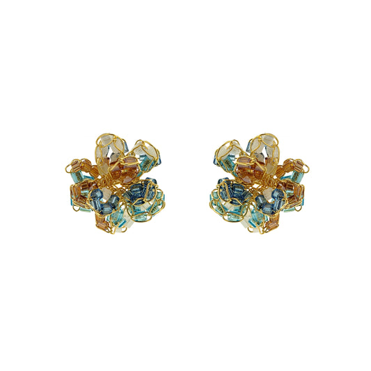 Seafoam Blue Mix Abbey Post Handmade Earrings