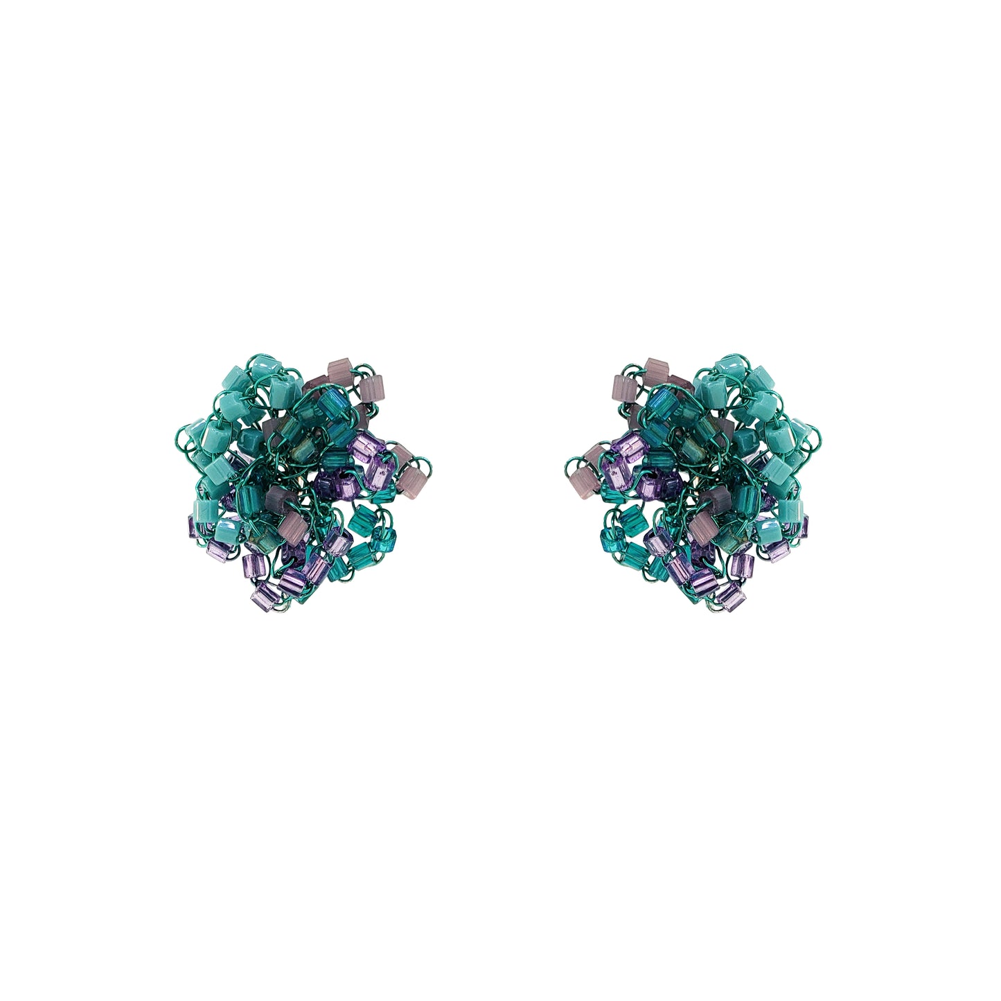 Neon Turquoise Mix Abbey Post Handmade Earrings