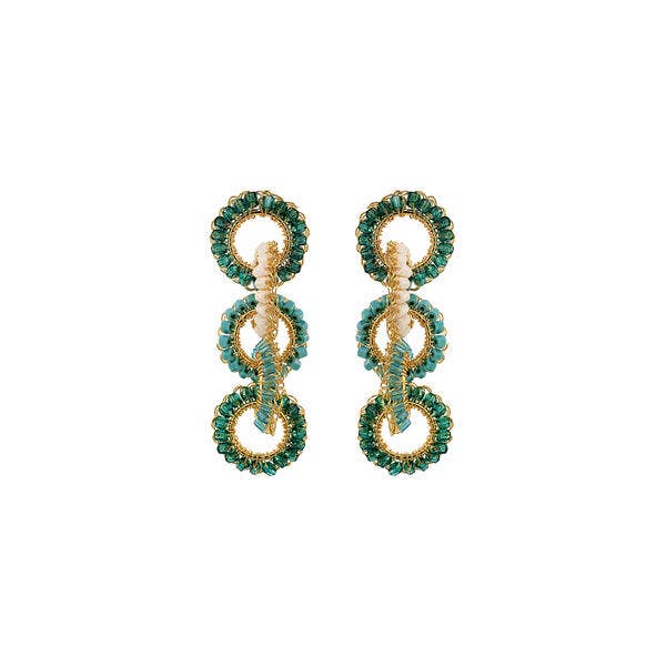 Ocean Teal Mix Nova Maxi Handmade Crochet Earrings