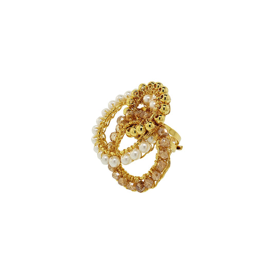 Golden Mix Ellie Handmade Crochet Ring