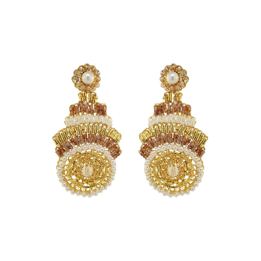 Golden Mix Ripples Dangles Handmade Crochet Earrings