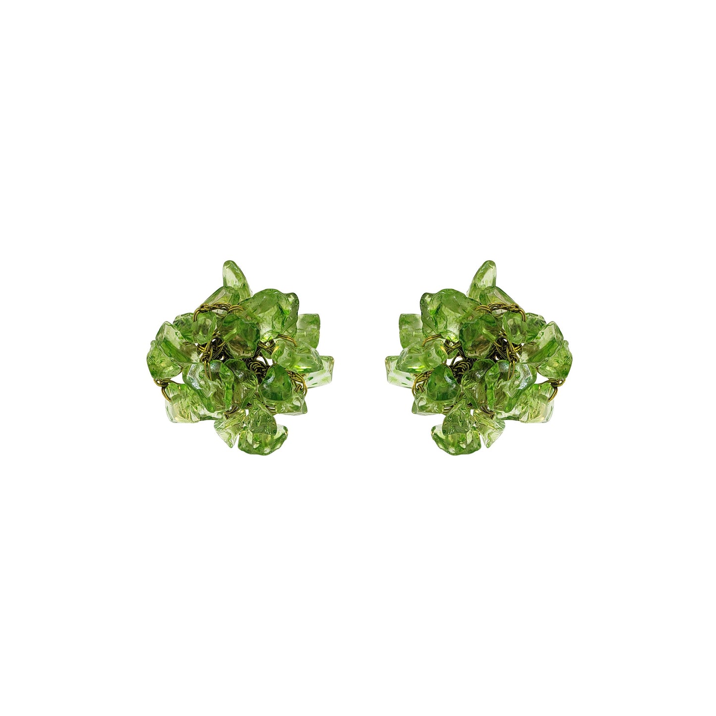 Jade Green Mix Rocks Posts Handmade Earrings
