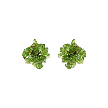 Jade Green Mix Rocks Posts Handmade Earrings