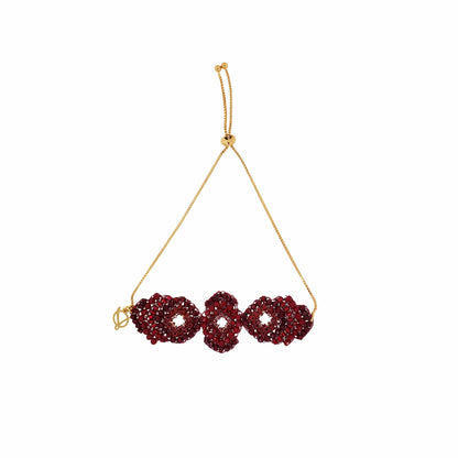 Cherry Red Mix Puzzle Handmade Crochet Bracelet