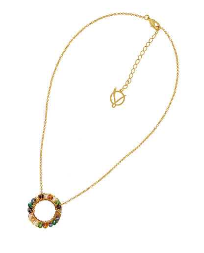 Multi & Gold Ellie Handmade Crochet Necklace